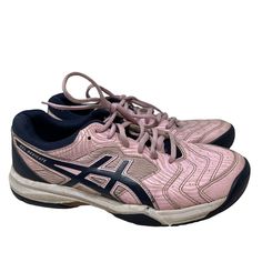 Asics Womens Gel Dedicate 6 1042A067 Pink Blue Running Shoes Sneakers Size 8. Asics Walking Shoes With Rubber Sole And Round Toe, Asics Walking Shoes With Rubber Sole, Casual Asics Sneakers With Ortholite Insole, Asics Sneakers With Ortholite Insole And Round Toe, Asics Sneakers With Ortholite Insole, Asics Low-top Walking Shoes, Pink Round Toe Sneakers For Tennis, Asics Pink Running Shoes With Boost Midsole, Pink Asics Sneakers For Sports