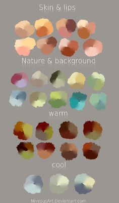 the different shades of skin and lips are shown in this graphic style, which includes warm colors