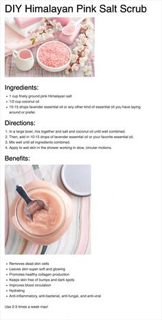 the instructions for how to make pink salt scrub