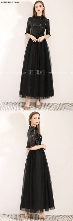 Long Black Tulle Sequins Party Dress With Half Sleeves Ref#BLS97053 at GemGrace. #FormalDresses Shop now to get $10 off. Pro custom-made service for wedding dress, formal dress. View Homecoming Dresses,Black Homecoming Dresses,Long Homecoming Dresses,Formal Dresses for more ideas. Click to shop now! #BuyableFormalDresses #blackFormalDresses Black Sequin Dress For Banquet, Black Long Sleeve Evening Dress For Holidays, Black Stretch Evening Dress For Party Season, Black Stretch Evening Dress For Banquet, Black Stretch Dress For Banquet, Black Evening Dress For Holiday Banquet, Black Evening Dress For Holiday, Black Holiday Evening Dress For Banquet, Black Stretch Dresses For Prom Season