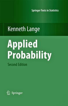 a book cover with the words applied probability in green and white text