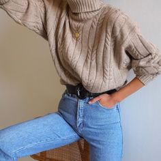 SOLD Vintage Irish cream 100% cashmere softest long turtleneck sweater, best fits xs-m. Can also be worn as a dress. DM or comment for details. $78 + shipping. 80's Fashion, Irish Cream, Fall 2018, Winter Clothes, Outfit Idea, Sweater Fashion, Sweater Weather, Fashion Sense