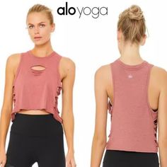 Sold Out, The Cut It Out Tank Is An On-Trend Performance Knit Top With Just-Tge-Right-Amount Of Edge. Slash Details On The Front And Sides Add Effortless Edge And Make It Ideal To Rock Over Your Go-To Bra. The Details... Label Alo Color Rosewater Heather Size L Fabric Poly/Rayon/Spandex Alo Yoga Casual Crop Top For Spring, Casual Alo Yoga Crop Top For Spring, Casual Alo Yoga Tops For Yoga, Alo Yoga Sleeveless Summer Tank Top, Alo Yoga Summer Sleeveless Tank Top, Alo Yoga Sleeveless Tank Top For Summer, Alo Yoga Fitted Summer Tops, Summer Fitted Alo Yoga Tops, Fitted Alo Yoga Tops For Summer