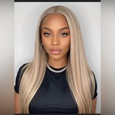 Long Ash Blonde Thick Straight Layered 13x4 Invisible Soft Swiss Lace Frontal 28 Inches Long Heat Resistant Combs And Straps Inside 26 Inch Wig, Lace Front Blonde, Wheat Blonde, Headband Hair Extensions, Wig Lace Front, Wavy Curls, Daily Hairstyles, Curly Hair Wig, Short Hair Wigs