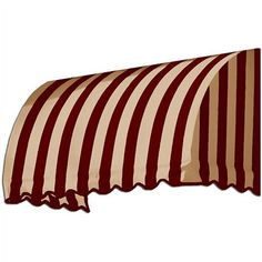 a red and white striped awning on a white background