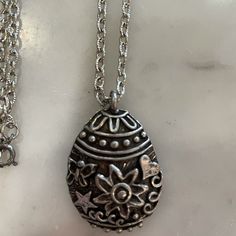 Adorable Pewter Easter Egg Necklace. Nwot. Egg Necklace, Necklace Chain, Easter Egg, Easter Eggs, Womens Jewelry Necklace, Egg, Jewelry Necklaces, Easter, Necklaces