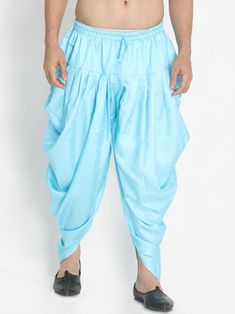 VM By VASTRAMAY Men's Light Blue Silk Blend Dhoti Bollywood Style Festive Harem Traditional Wear, Festive Bollywood Harem Traditional Wear, Festive Traditional Harem Sets, Traditional Harem Kurta For Festive Occasions, Traditional Harem Kurta For Festive Season, Festive Traditional Harem Kurta, Blue Traditional Wear With Dabka For Puja, Blue Traditional Wear With Dabka For Ceremonies, Blue Sherwani With Dabka For Puja