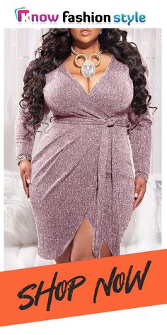 Light Purple Fashion Sexy Solid Frenulum Bright Silk V Neck Long Sleeve Plus Size Dresses Brown Silk Dress, Mode Purple, Glitter Party Dress, Long Sleeve Silk Dress, Plus Size Sequin, Party Mini Dress, Purple Mini Dresses, Bodycon Dress Parties, Long Sleeve Bodycon