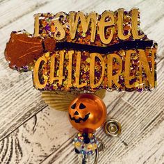 I Smell Children Halloween Badge Reel With Swivel Alligator Clip. Holiday Badge Reel, Nurse Badges, Halloween Badge Reel, I Smell Children, Resin Ideas, Handcrafted Accessories, Diy Resin Crafts, Diy Resin, Pet Tags