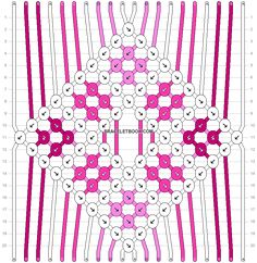 the pattern is shown in pink and white, with two rows of dots on each side