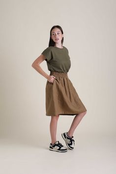 The easiest linen skirt! Full of gather and sway, a wide elastic waist, and deep pockets. 100% linen. Relaxed Cargo Skirt With Elastic Waistband For Summer, Summer Cargo Skirt With Elastic Waistband, Summer Cargo Skirt With Elastic Waistband And Relaxed Fit, Relaxed Midi Skirt With Gathered Waist, Relaxed Fit Midi Skirt With Gathered Waist, Casual Cotton Skirt With Gathered Waist, Casual Cotton Skirt With Pleated Waist, Casual Voluminous Skirt With Gathered Waist, Relaxed Tiered Skirt With Gathered Waist