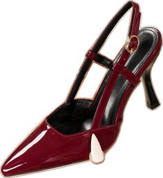 Burgundy Heels For Summer Evenings, Elegant Burgundy Sandals For Party, Burgundy High Heel Summer Heels, Elegant Burgundy Summer Heels, Elegant Summer Burgundy Heels, Burgundy Heels For Summer Party, Burgundy Heels For Spring Party, Red High Heel Slingback Pumps For Party, Summer Party Burgundy Heels