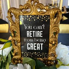 there is a sign that says you can't return from being great on the table