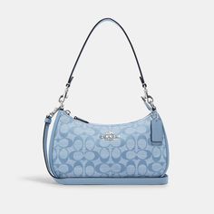 COACH® | Teri Shoulder Bag In Signature Chambray Canvas Outfit, Fancy Bags, Girly Accessories