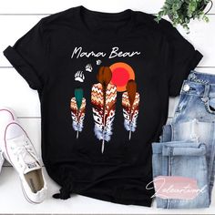 Product details: ✔️ TITLE NAME: Mama Bear Native American Woman Indigenous T-Shirt, Native American History Shirt, Indigenous Shirt, Civil Rights Shirt ✔️ IMPORTANT NOTE: Both Men and Women can we our shirts because this is unisex style t-shirts;  Wash item inside out in cold water, do not bleach, do not dry clean, do not iron directly on the design. ✔️ MATERIAL: 5.3-ounce, 100% cotton (99/1 cotton/poly (Ash) & 90/10 cotton/poly (Sport Grey); Heavyweight classic unisex tee; Taped neck and should Bear Native American, Native American Shirt, Native American Shirts, Native American Woman, Mama Bear Shirt, Style T Shirts, Vintage T Shirts, Bear Shirt, American Woman