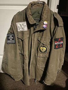 Punk Jacket, Alluka Zoldyck, Now Or Never, Military Coat, Army Jacket, Patches Jacket, Vintage Military