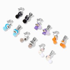 Claire's Woodland Creature 0.5" Clip-on Drop Earrings - 6 Pack Clip On Earrings For Teens, Cute Hypoallergenic Plastic Jewelry, Clip On Earrings For Kids, Clairs Earrings, Claires Piercing Earrings, Claires Earrings Clip Ons, Global Brands, 6 Packs, Woodland Creatures