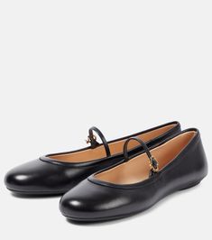 Mary Jane Ballet Flats, Rossi Shoes, Black Ballet Flats, Evening Shoes, Leather Mary Janes, Leather Ballet Flats, Ballet Flat Shoes, Fashion Flats, Gianvito Rossi