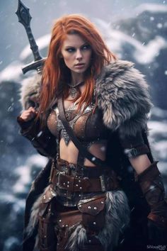 Women Warriors Art, Female Viking Warrior, Barbarian Woman, Viking Woman, Warrior Girl, Fantasy Costumes