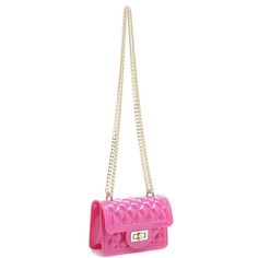 A Chic Jelly Quilt Design Crossbody Bag. Bring Back The Whimsy Of Jelly Everything. Jelly Handbags, Playful Pink Rectangular Bag, Pink Chain Strap Crossbody Bag, Rectangular Pink Bag With Chain, Coach Mini Purse, Pink Rectangular Chain Bag, Black Mini Bag, Bohemian Purse, Mini Bucket Bags