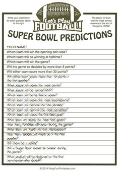 a printable football super bowl practice sheet