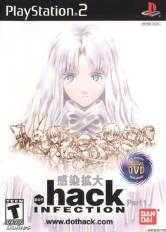 an image of the cover art for hack infection, which features a woman with long white hair and blue eyes