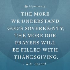 a quote from r c sproul about the more we understand god's sovereign