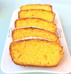 slices of orange bread on a white plate