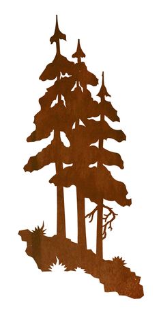 Pine Tree #2 Rustic Metal Wall Decor Rustic Metal Wall, Pine Tree Silhouette, Rustic Metal Decor, Mountain Wall Decor, Rustic Metal Wall Art, Silhouette Drawing, Cnc Art, Tree Stencil, Animal Stencil