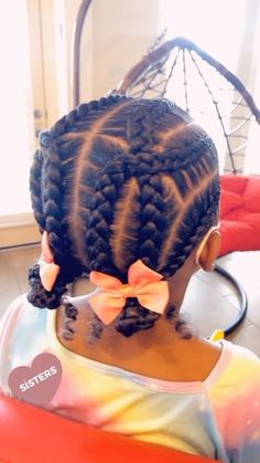 Crisscross Rubberband Hairstyle Natural Hair, Hairstyles For 8 Year Girl Black, Toddler Braids Hairstyles, Braid Hairstyles For Toddlers, Easy Cornrow Hairstyles For Kids, Kids Braids Hairstyles Black, Cornrow Braids For Kids, Scalp Braids For Kids, Toddler Braided Ponytail