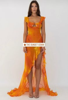 Split Summer Prom Dress, Flirty Backless Maxi Dress With Ruffles, Summer Backless Ruffled Maxi Dress, Flirty Chiffon Maxi Dress, Summer Ruffles Maxi Dress For Night Out, Summer Ruffle Maxi Dress For Night Out, Summer Maxi Dress With Ruffles For Night Out, Fitted Split Summer Dress, Summer Flirty Maxi Dress