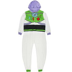 Step into the world of Toy Story with this Disney Toy Story Adult Buzz Lightyear Hooded One Piece Costume Pajama Union Suit—perfect for lounging or as a fun costume. Designed for all genders, this unisex union suit is crafted from super soft fleece, ensuring comfort while capturing the iconic look of Buzz Lightyear. The fabric has little stretch, providing a cozy fit that stays comfortably in place, whether relaxing on the couch or getting ready for a costume party. This union suit is practical and fun, with a convenient front zipper closure and cuffed arms and legs. Wear it for a Toy Story marathon, a themed event, or as everyday loungewear—its versatility knows no bounds. Treat yourself or surprise a loved one with this Buzz Lightyear Union Suit and enjoy the nostalgia and comfort only D One Piece Costume, Mike From Monsters Inc, Grinch Who Stole Christmas, Disney Monsters, Union Suit, Sleeve Packaging, Buzz Lightyear, Costume Shop, Disney Toys