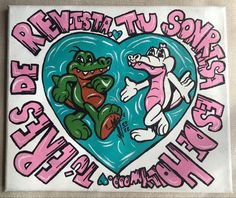 a heart shaped sticker with two alligators in it and the words, be sure to