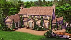 Sims 4 Cottage House, Cottage Floorplan, Sims 4 Family House, Cottage Floor Plan, Family Cottage, Sims 4 Speed Build, Sims 4 Family, Cottage Floor Plans