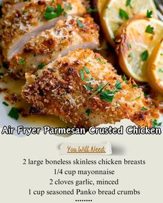 the recipe for air fryer parmesan crusted chicken