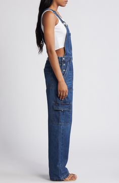 HIDDEN JEANS Baggy Denim Cargo Overalls | Nordstrom