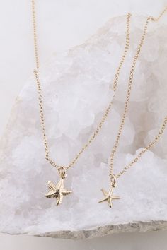 "Tiny Starfish Charm Necklace NECKLACE DESCRIPTION: - Tiny starfish charm - Style A: 12.5mm x 9mm, available in gold filled only, charm is hollow on back - Style B: teeny tiny charm, 9mm x 8mm, available in gold filled and sterling silver, charm is hollow on back - High quality dainty gold filled and sterling silver cable chain and components from USA - Handmade and packaged beautifully for you! - - - - - - - - - - - - - - - - - - - - - - - LENGTHS: - The necklace in the photo is 18 inches - Ple Ocean-inspired Star Necklaces For Gifts, Dainty Gold Starfish Necklace, Starfish Shaped Jewelry With Star Charm As Gift, Gold Starfish Charm Necklace Gift, Dainty Starfish Charm Jewelry For Gift, Dainty Starfish Charm Jewelry Gift, Adjustable Necklace With Starfish Charm, Starfish Charms Jewelry For Gifts, Starfish Charms Jewelry As A Gift