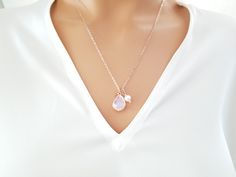 "Opal Necklace, October Birthstone Necklace, Personalized Initial, Jewel, Pearl, Rose Gold Opal Jewelry, Crystal Necklace, Bridesmaid Gift ¸¸..♥ PERSONALIZED INITIAL Please write a note your initial at the note to lalacrystal box when you check out. stone : 1.3x1.3cm / 0.51x0.51 inch leaf : 0.5x1cm / 0.2x0.39 inch material : stone in bezel, Rose gold plated over brass Necklace is 18+2.5 inches . Earrings are 1.2\". All items come wrapped individually in a ribboned gift box. / If you need card pl Dainty Rose Gold Birthstone Necklace For Wedding, Pink Birthstone Necklaces For Wedding, Rose Gold Charm Necklaces For Wedding, Pink Birthstone Necklace For Wedding, Pink Necklace For Wedding And Mother's Day, Rose Gold Birthstone Necklace For Wedding, Gold Opal Jewelry, Pink Opal Jewelry, October Birthstone Necklace