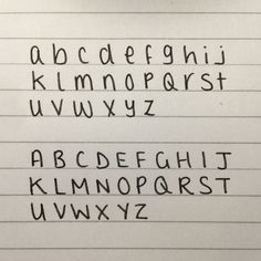 the letters are lined up on top of each other in order to be written by hand