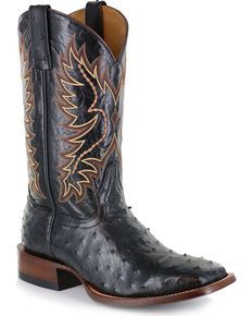 Cody James® Mens Full Quill Ostrich Exotic Boots, Black Comfortable Womens Boots, Cowboy Boots Black, Ostrich Boots, Boots Patterns, Square Toe Heels, Ostrich Leather, Black Shoes Women, Wide Boots, Motorcycle Boots