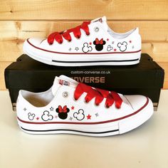 Converse Chucks, Disney Merch, Disney Shoes, Custom Converse, Mickey Mouse Ears, Disney Diy, Shoe Art, Painted Shoes, Diy Shoes