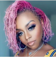 Dyed Sisterlocks, Sisterloc Styles, Loc Colors, Dyed Dreads, Colored Locs, Lock Styles, Loc Care, Pink Dreads, Dreads Styles For Women