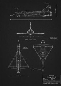 the blueprint drawing shows an airplane and its parts