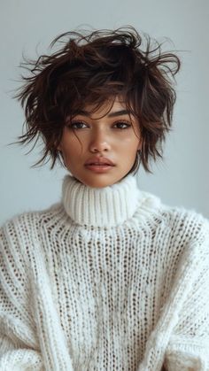 50 Striking Pixie Cut Hairstyles: Short and Chic (Gallery & Video) | 50 Stunning & Aesthetic Pixie Cut Hairstyles to achieve that Chic Look | Hair Trends 2024 | Hairstyles For Short Hair- Wavy, Curly, Straight, Medium, Punk, and More Pebble Photography, Bangs 90s, Modern Pixie Haircut, Short Stacked Hair, Pixie Cut Hairstyles, Hair Tomboy, Curly Pixie Hairstyles, Short Hair Tomboy, Cut Hairstyles