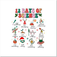 the twelve days of science with christmas symbols and other things to do in front of it