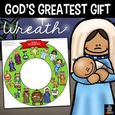 a christmas nativity activity for kids with the words, god's greatest gift