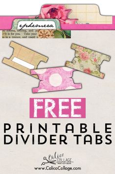 the free printable divider tabs are available for purchase