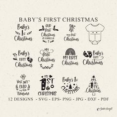 baby's first christmas svg bundle