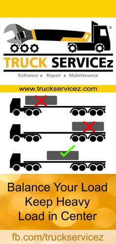 the truck service logo is shown in three different colors