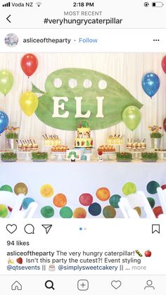 an image of a party with balloons and cake